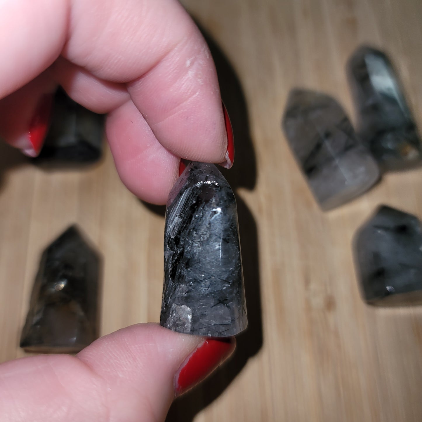 Black Tourmilated Quartz Mini Point