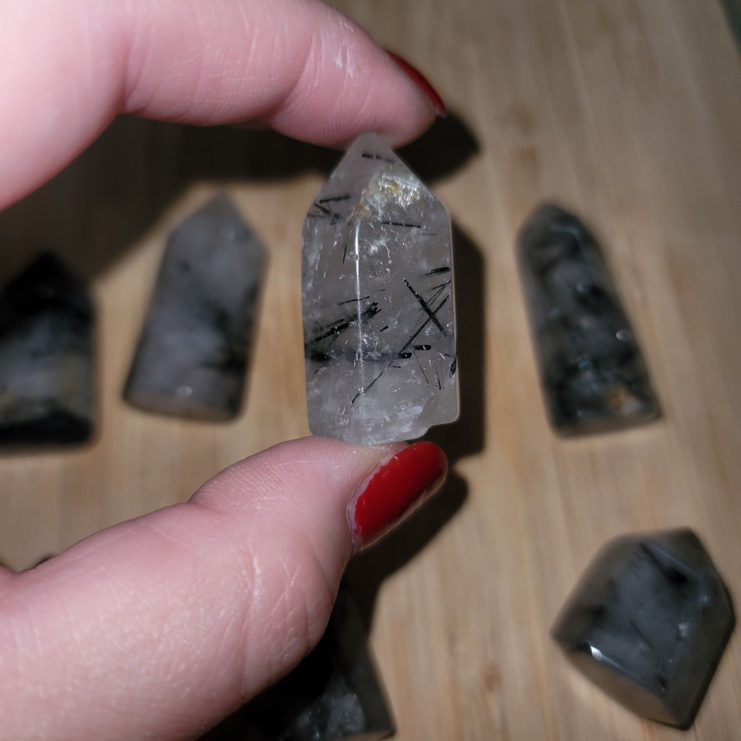 Black Tourmilated Quartz Mini Point