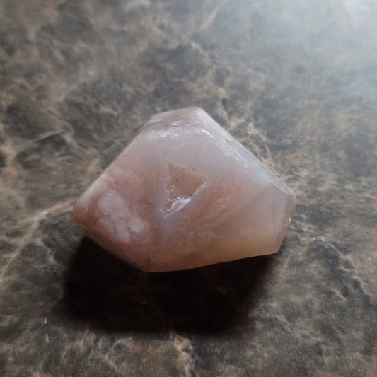Small Flower Agate Freeform with Pink Amethyst Druzy