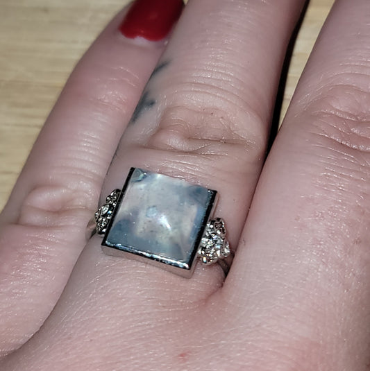 Square Aquamarine Ring