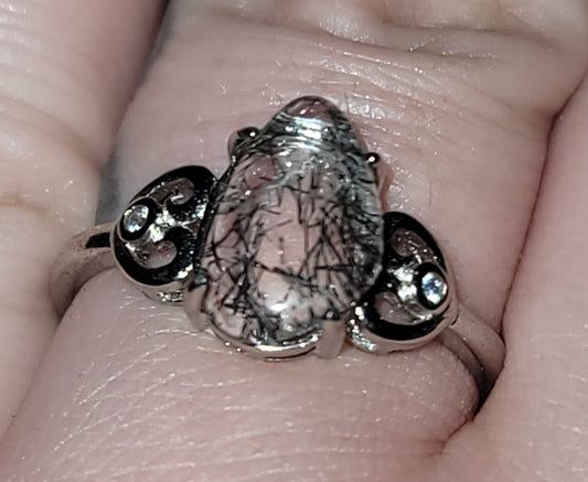 Black Rutilated Quartz Ring
