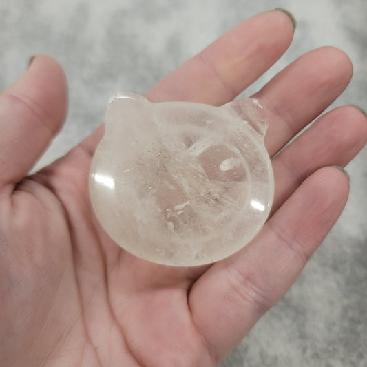 Clear Quartz Cat Head Bowl
