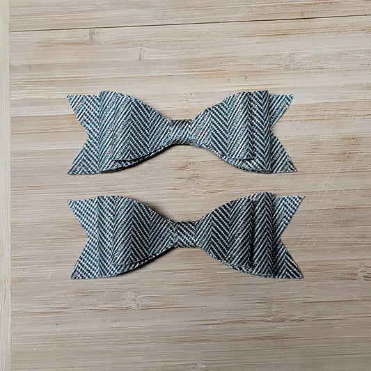 Gold & Green  Double Stack Small Bow Set
