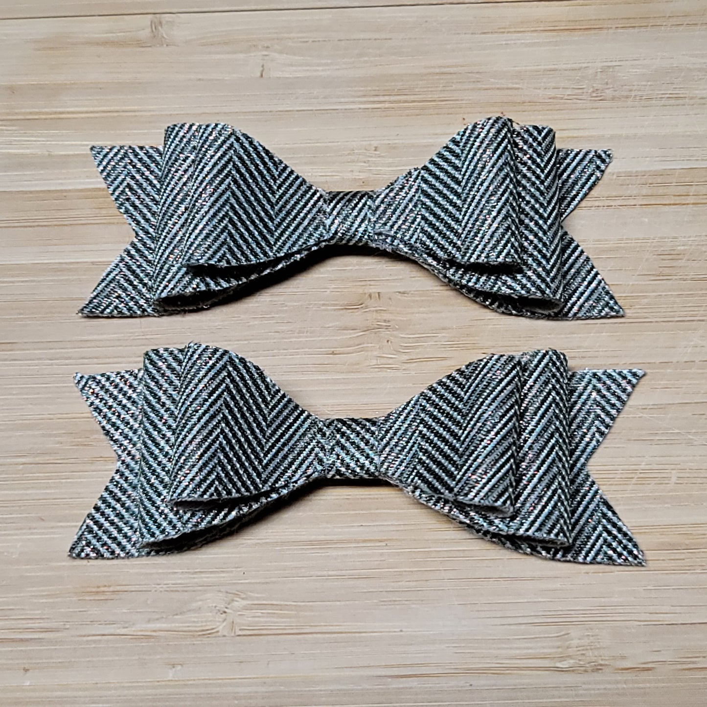 Gold & Green  Double Stack Small Bow Set