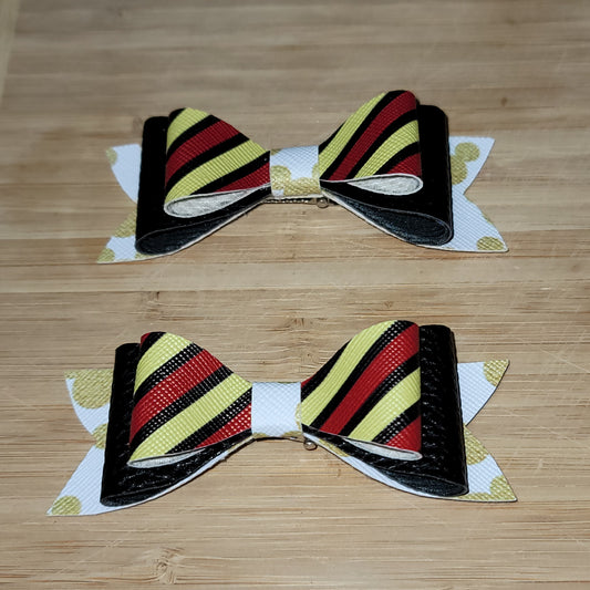 Stripes, Black & Gold Mickey Mouse Small Bow Set