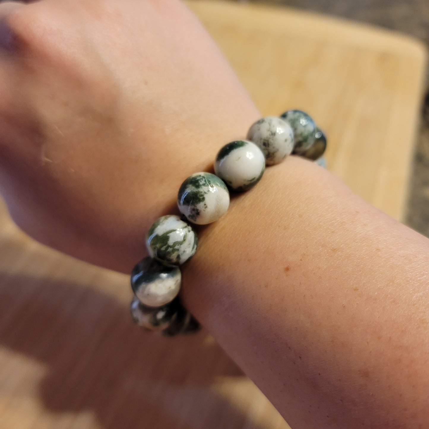Super Chunky Moss Agate Bracelet
