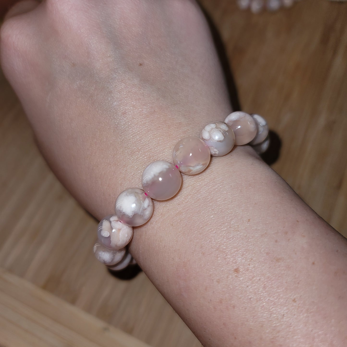 Chunky Flower Agate Bracelet