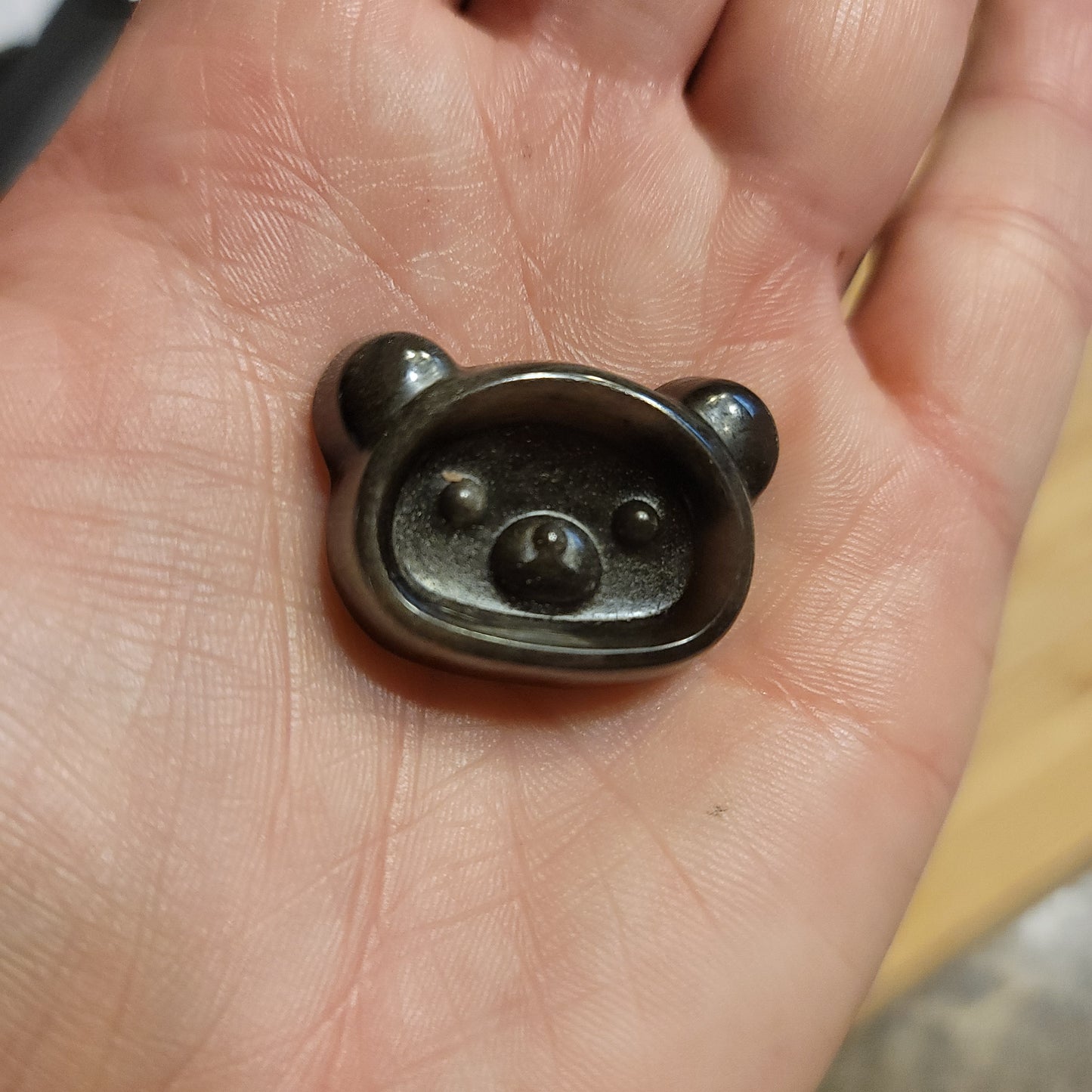Gold Sheen Obsidian Bear Head Carvings