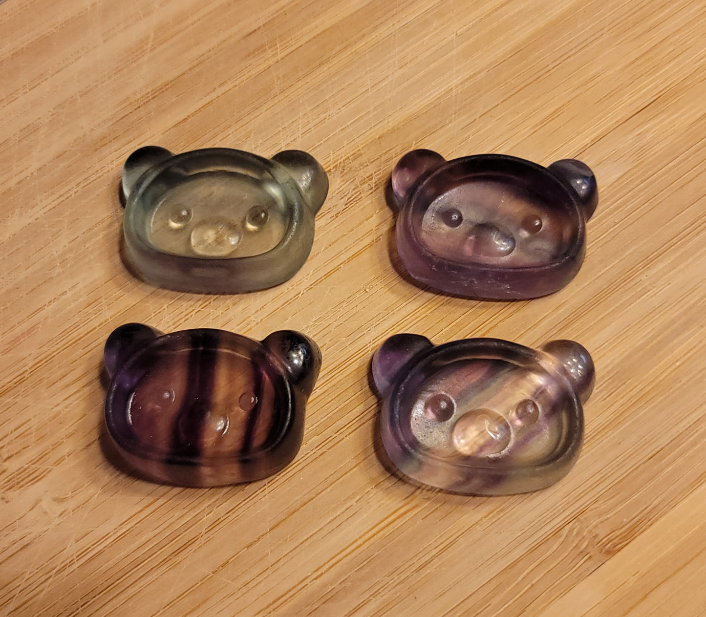 Small Fluorite Bear Head Carving