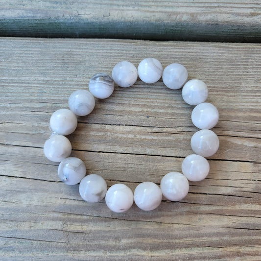 Mexican White Crazy Lace Agate Braceet