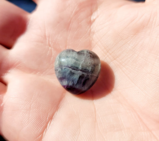 Rainbow Fluorite Mini Heart