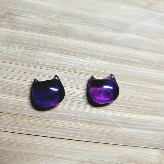Mini Amethyst Cat Head