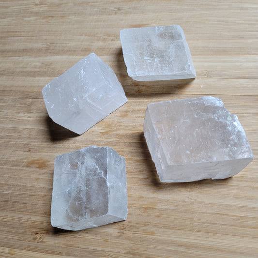 Clear Calcite Cube with Rainbows