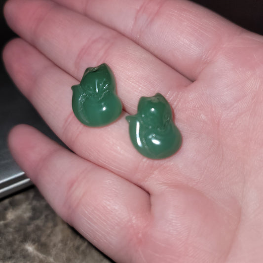 Green Adventurine Fox Earrings