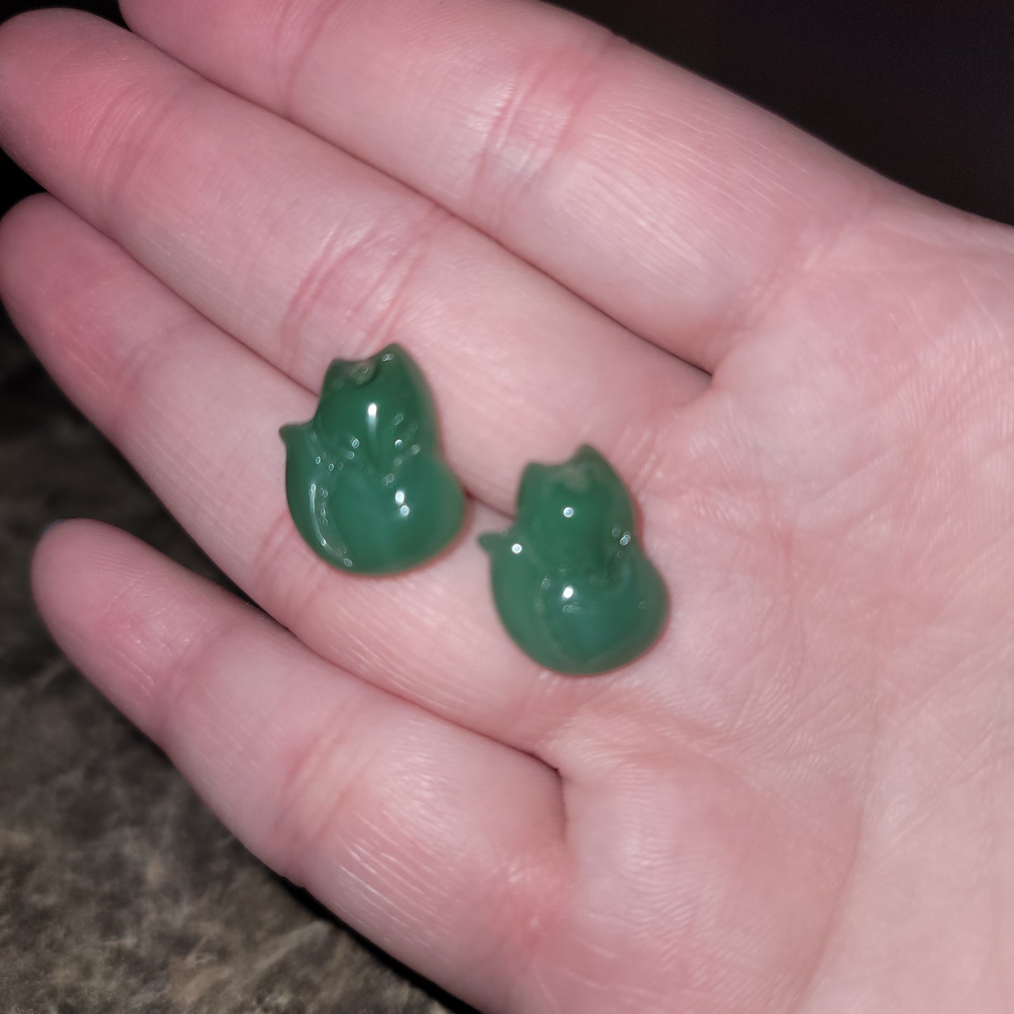 Green Adventurine Fox Earrings