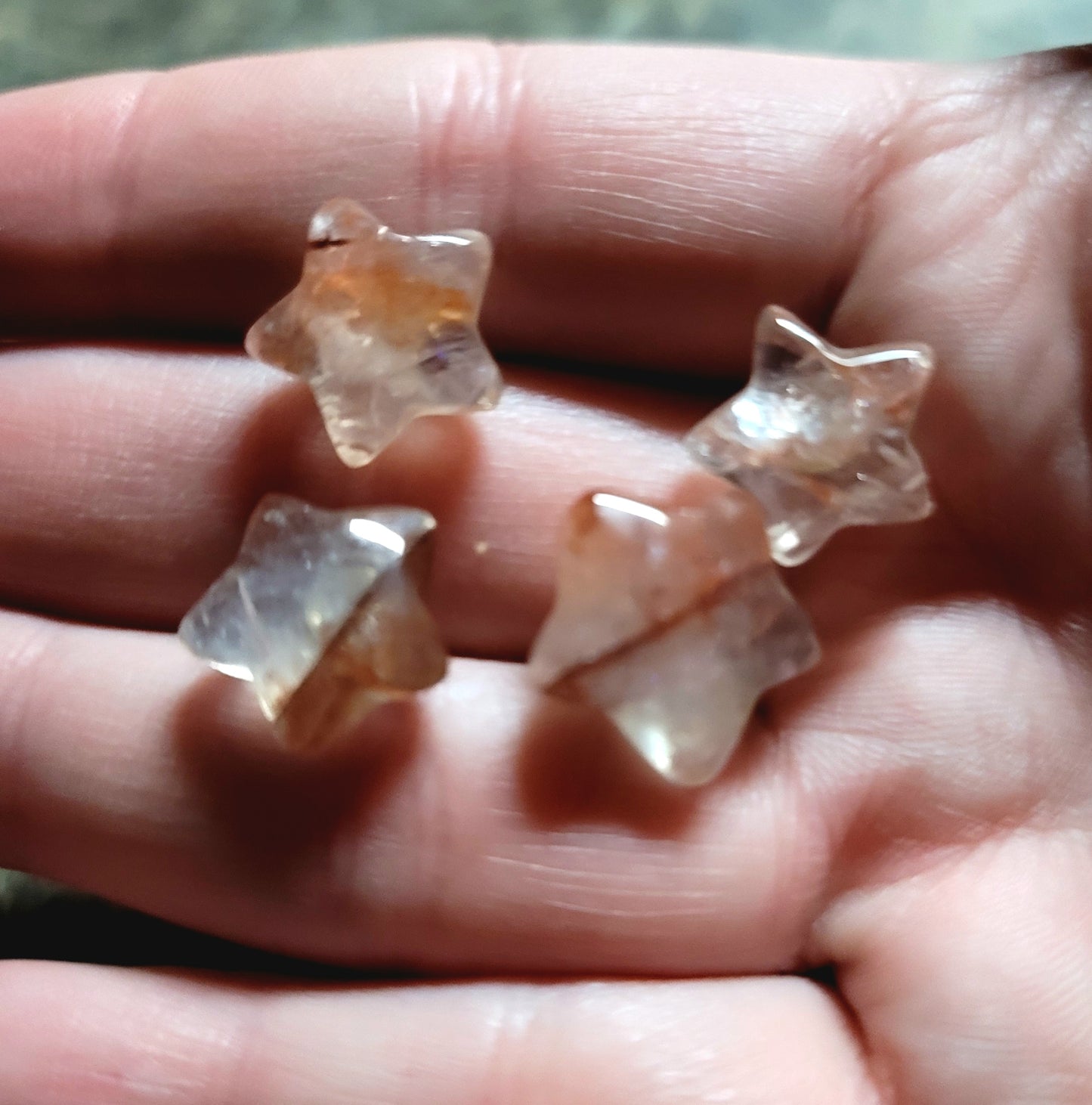 Fire Quartz Star Earrings