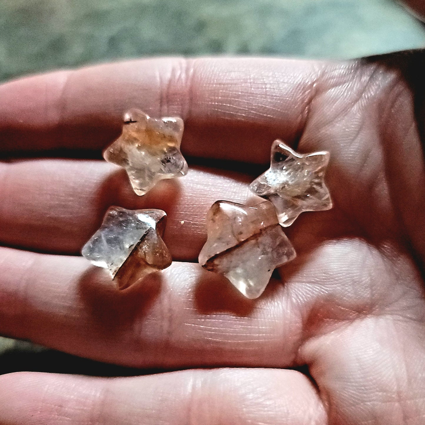 Fire Quartz Star Earrings