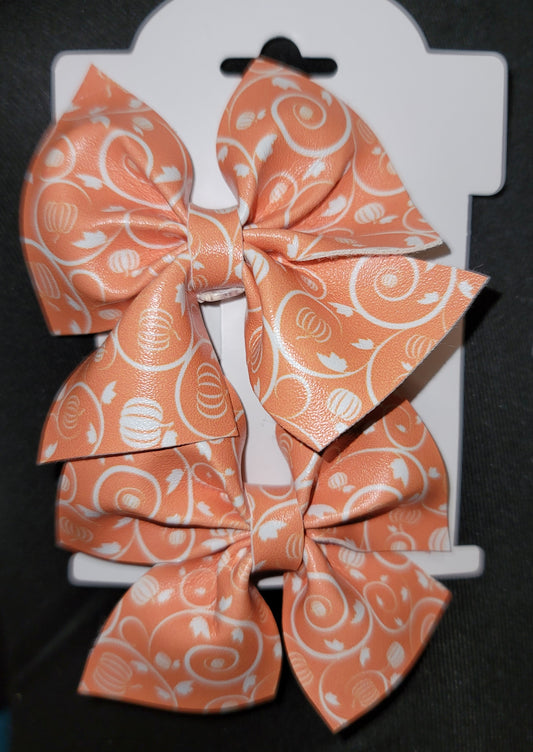 Cadance Orange Pumpkin Bow Set