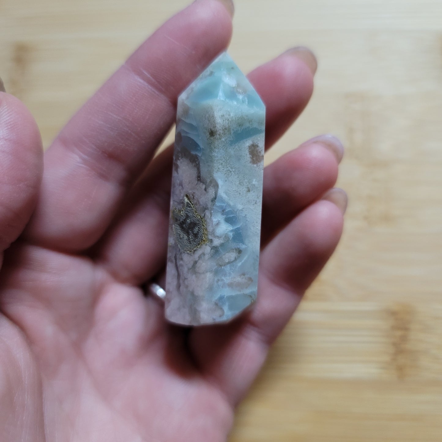 Green Flower Agate Tower