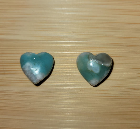 Mini Green Flower Agate Heart
