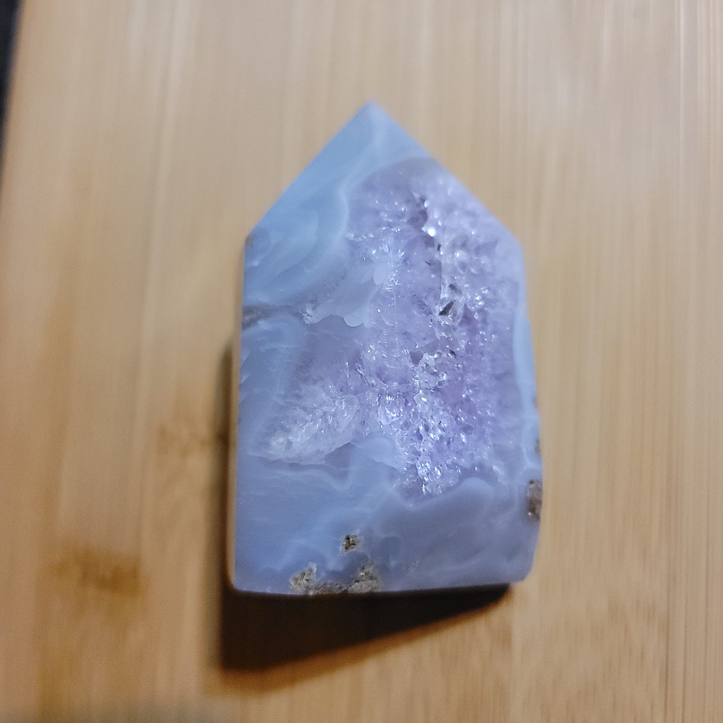 Agate with Druzy Amethyst Tower