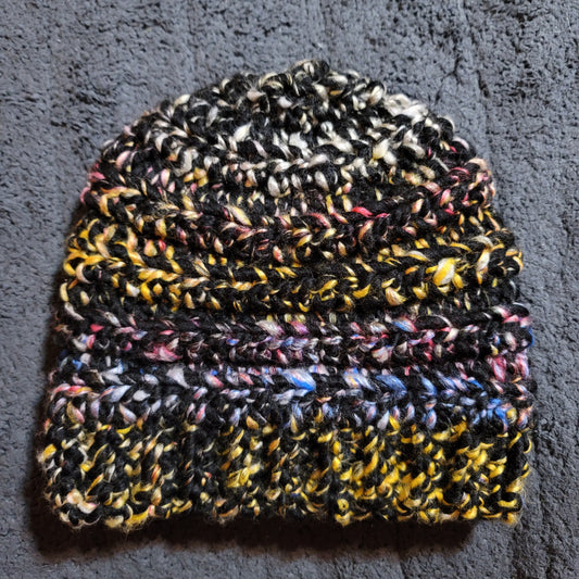 Adult Black Multicolor Green Bay Beanie
