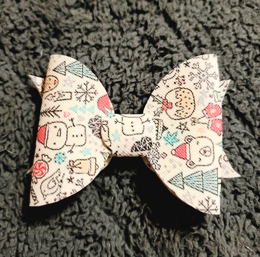 Christmas Print Medium Bow