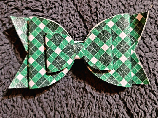 Green Plaid Double Stack Large Bow