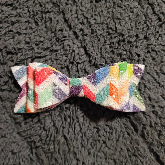 Multicolor Chevron Double Stack Small Bow