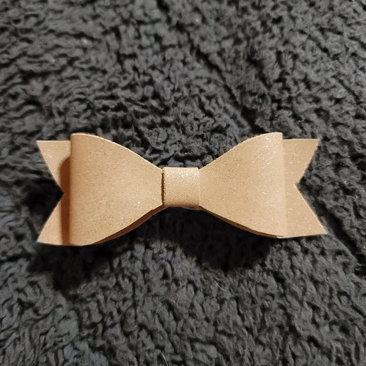 Mini Tan Shimmer Bow