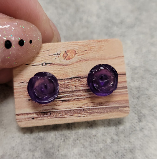 Amethyst Flower Earrings