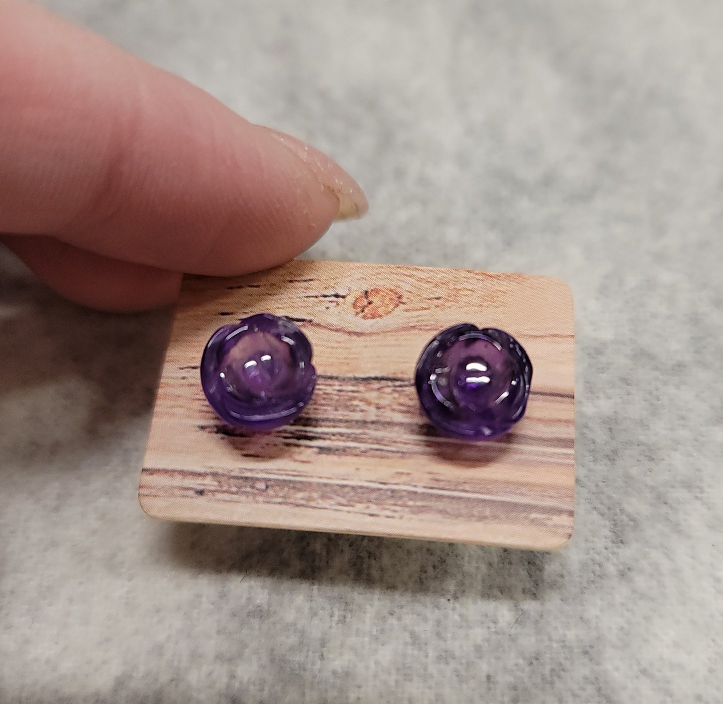 Amethyst Flower Earrings