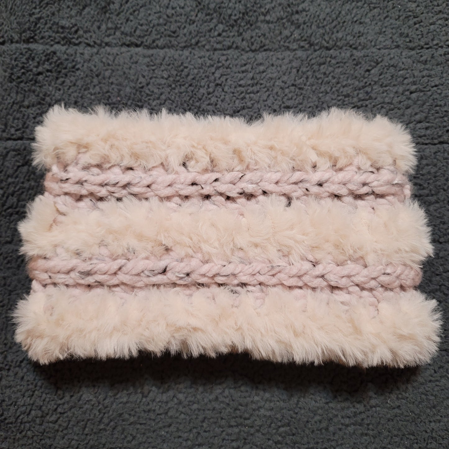 Mauve & Cream Faux-furever Earwarmer