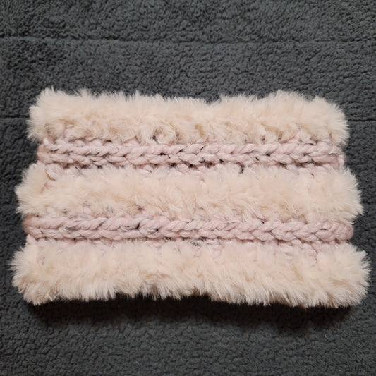 Mauve & Cream Faux-furever Earwarmer
