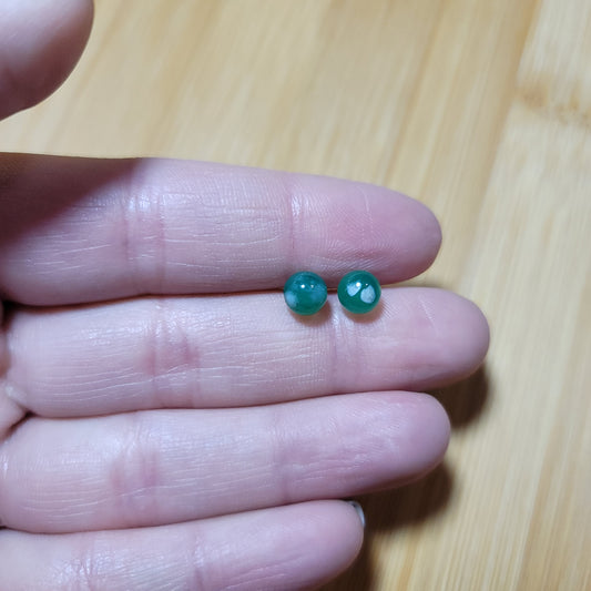 Green Flower Agate Earrings