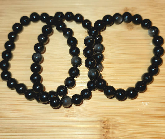 Silver Sheen Obsidian Bracelet