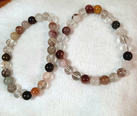 Multicolor Rutilated Quartz Bracelet