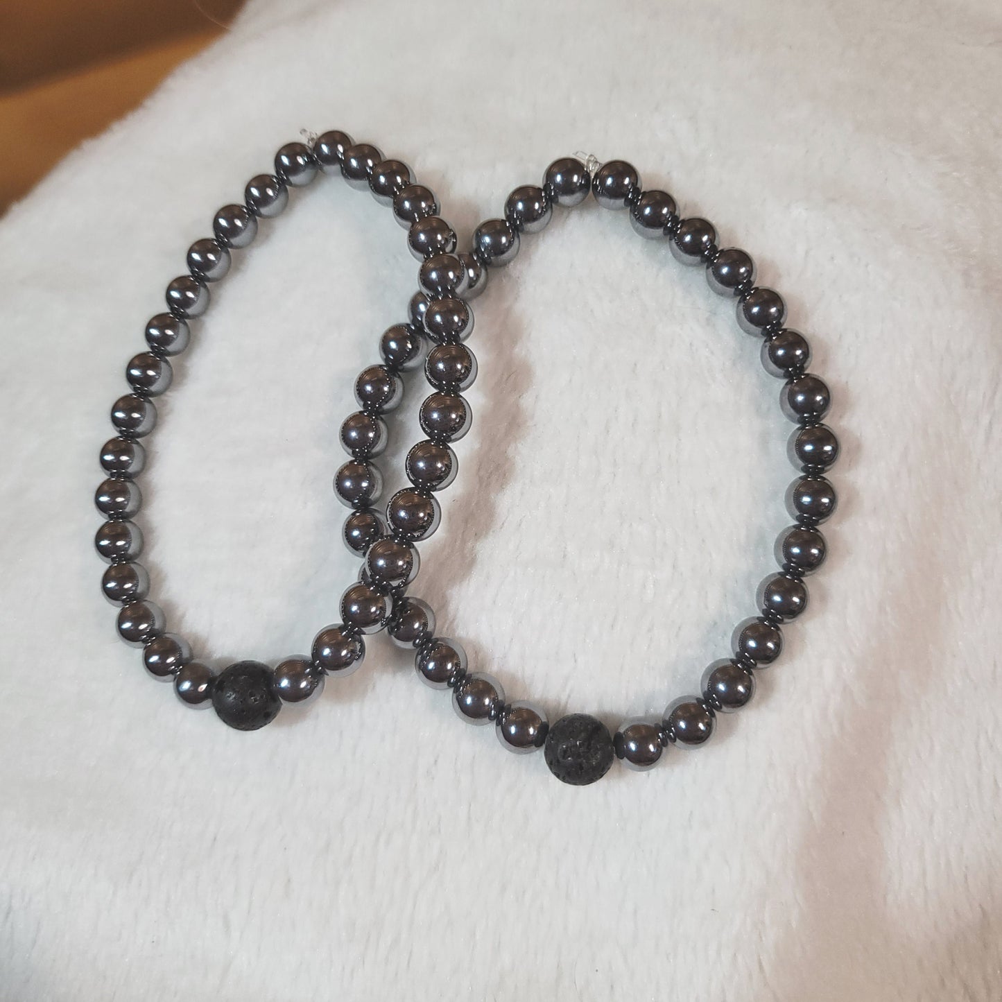 Hematite with Lava Stone Bracelet