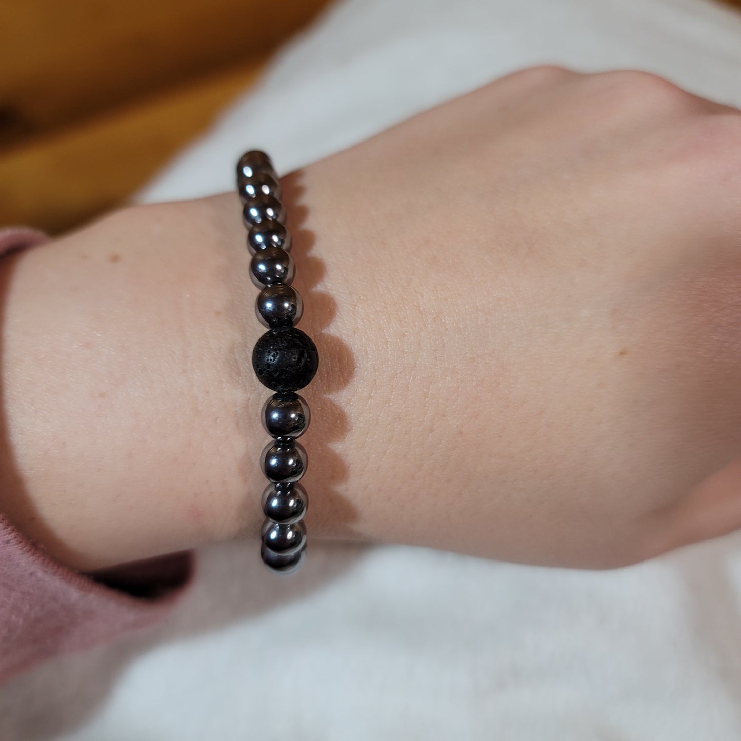 Hematite with Lava Stone Bracelet