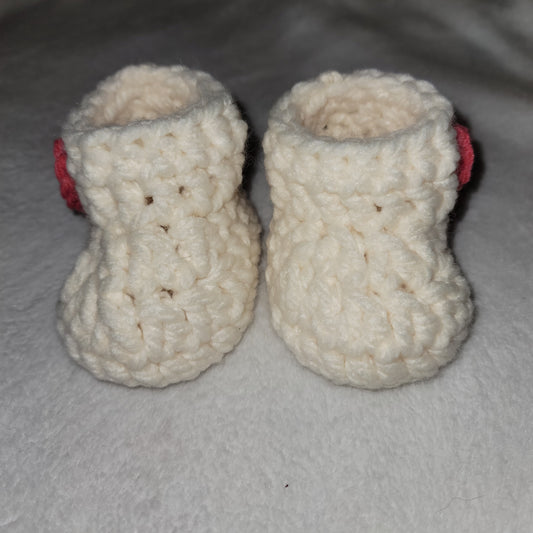 Cream Chunky Baby Boots Size 0-3 Months