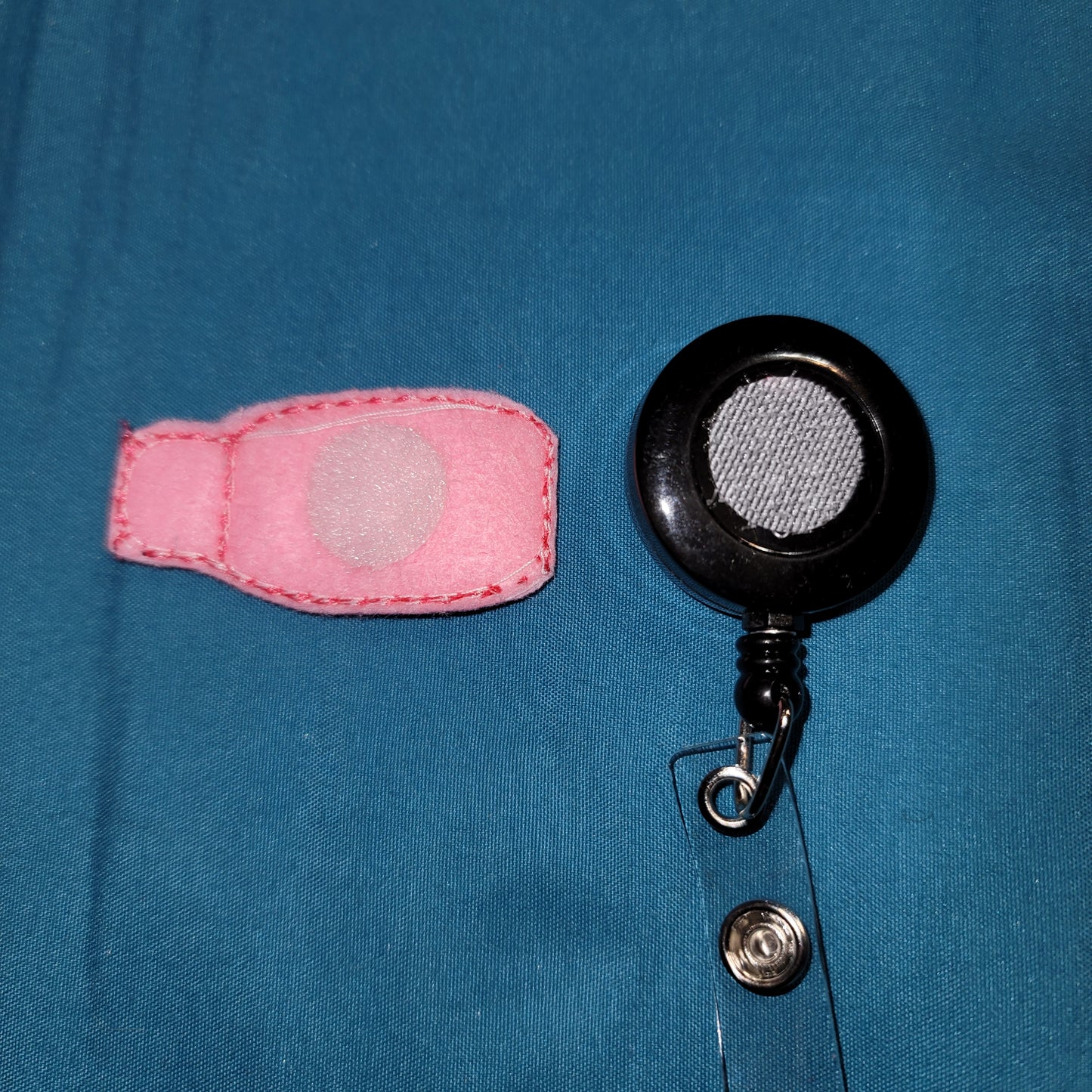 Pink Embroidered Tape Roll Badge Reel