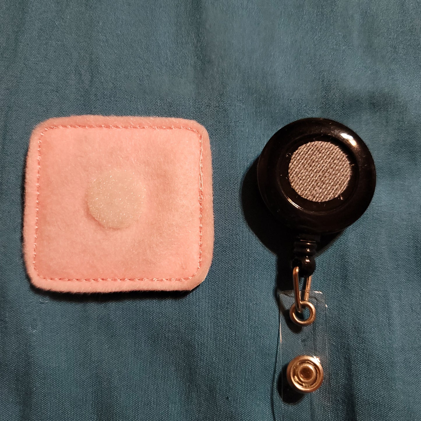 Embroidered Wash Your Hands Pink Metallic Badge Reel
