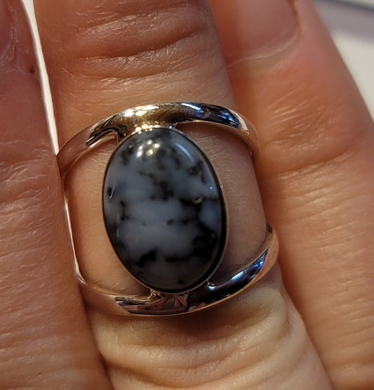 Dendritic Opal Ring size 8