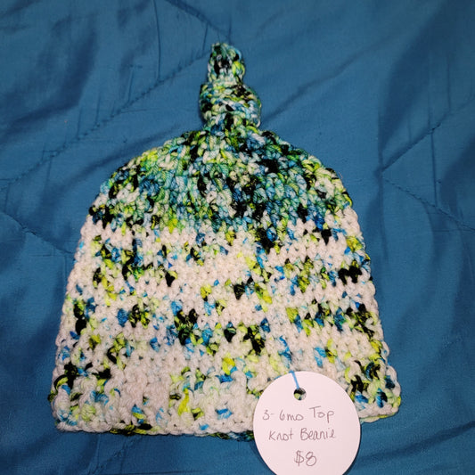 Baby Top Knot Beanie 3-6 Months