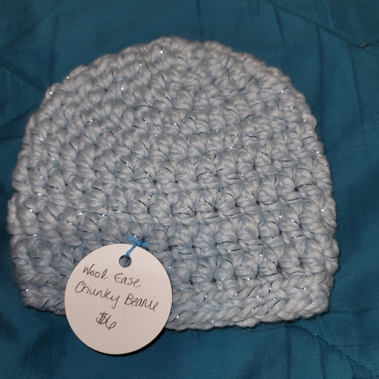 Baby Light Blue Sparkle Beanie 3-6 Months