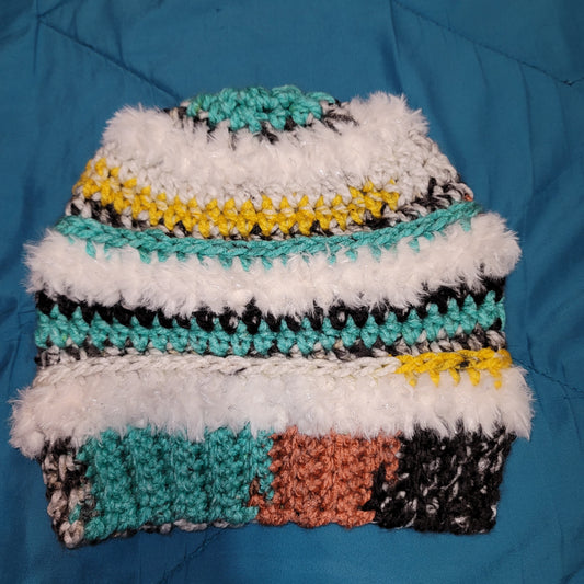 Adult Chunky Painted Canyon & Faux Fur Beanie
