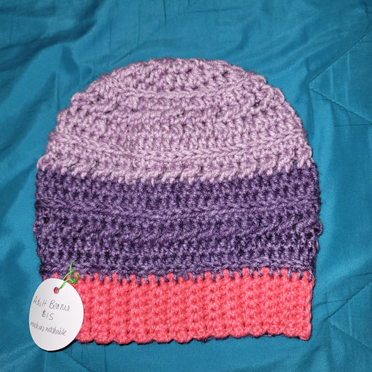 Adult Pink & Purple Beanie