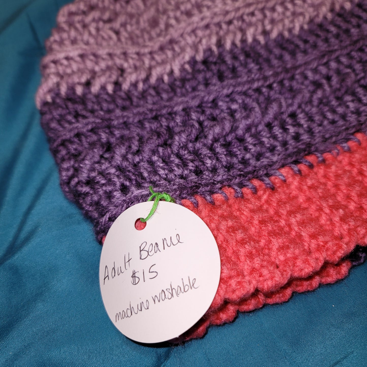 Adult Pink & Purple Beanie