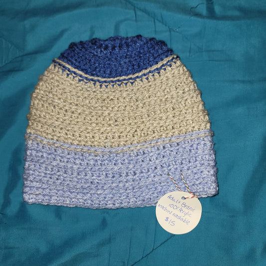 Small Adult Blue & Gray Beanie