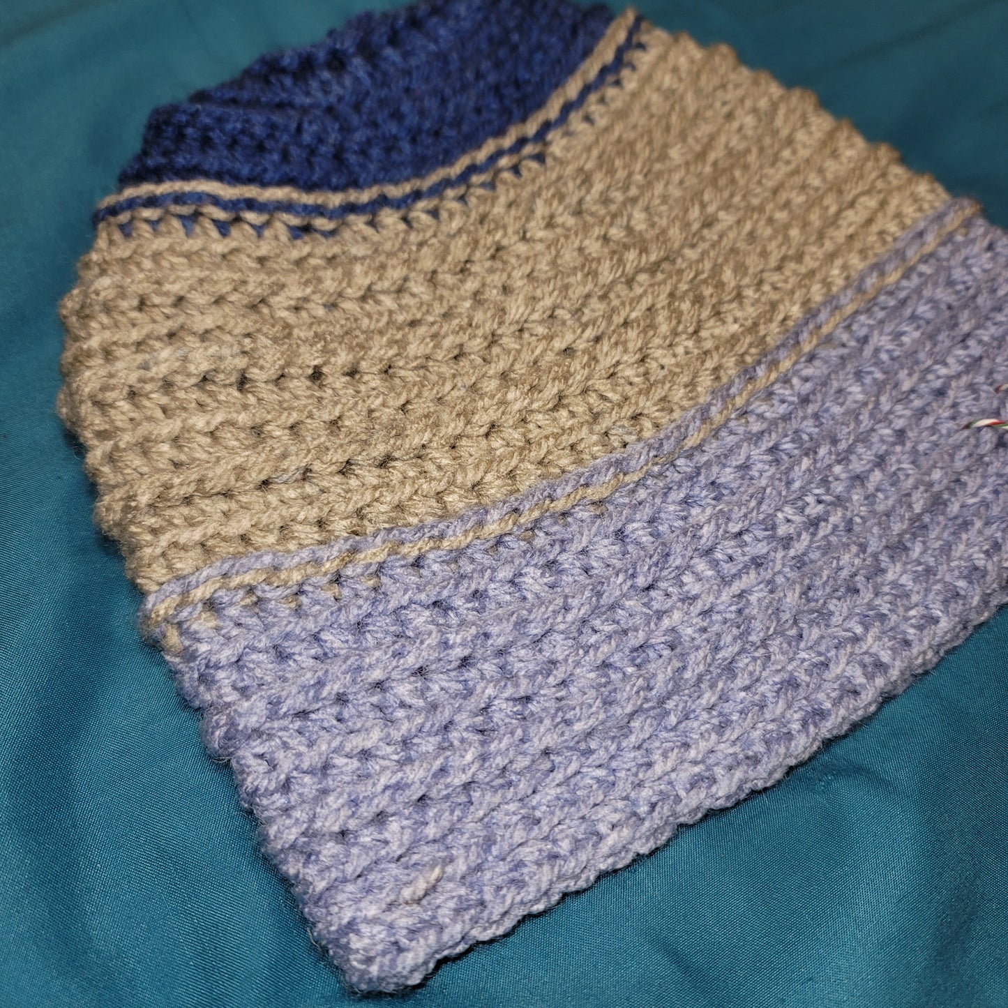 Small Adult Blue & Gray Beanie